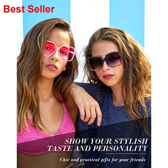 12 Pairs Oversized Square Sunglasses Retro Trendy Y2K Bulk Polycarbonate main image 7